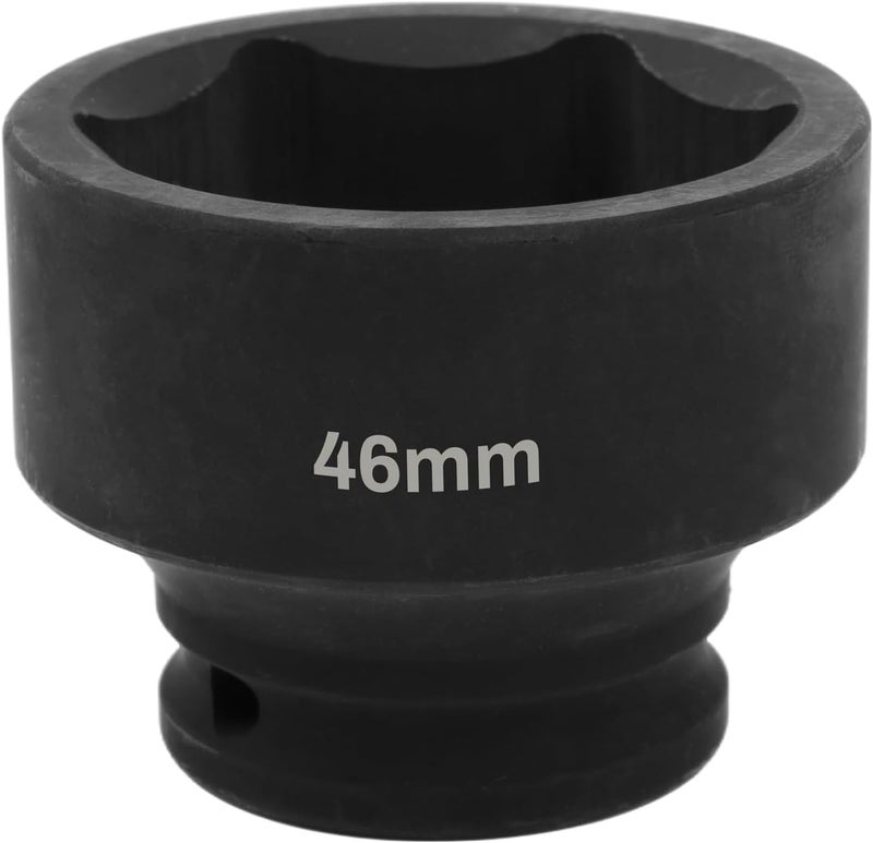 SUNKOO 1/2 Inch Drive 46mm Deep Impact Socket, CR-MO 6 Point Heavy Duty Metric Axle Nut Socket for Easy Removal of Axle and Wheel Hub Nuts - Image 1